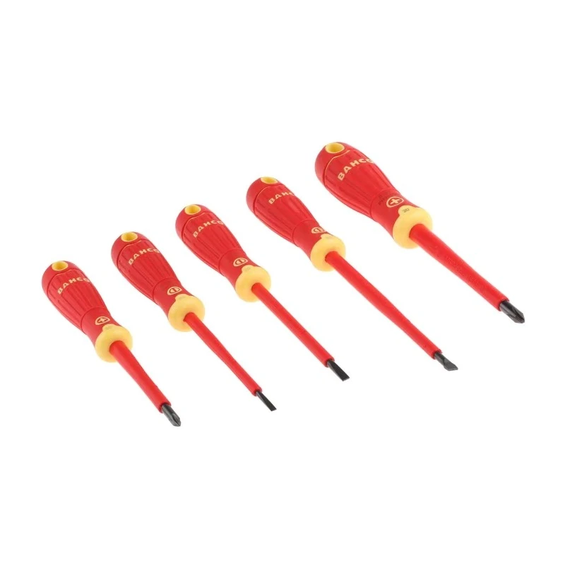Bahco Phillips and Slotted Insulated Screwdriver Set 5-Piece, IEC 60900, VDE Approved, 1000 V, B220.005