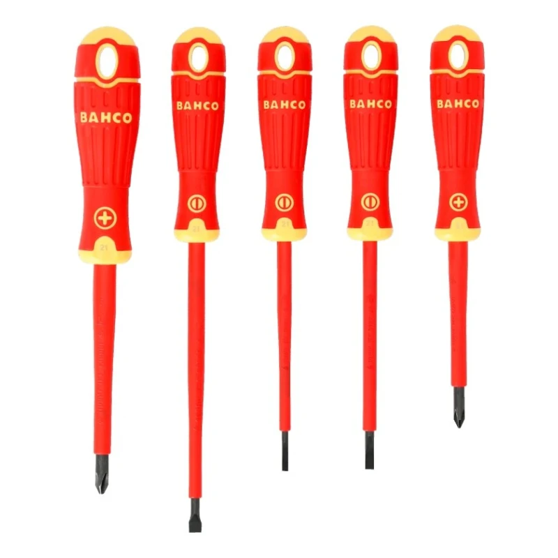 Bahco Phillips and Slotted Insulated Screwdriver Set 5-Piece, IEC 60900, VDE Approved, 1000 V, B220.005