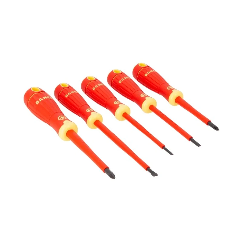 Bahco Phillips and Slotted Insulated Screwdriver Set 5-Piece, IEC 60900, VDE Approved, 1000 V, B220.005