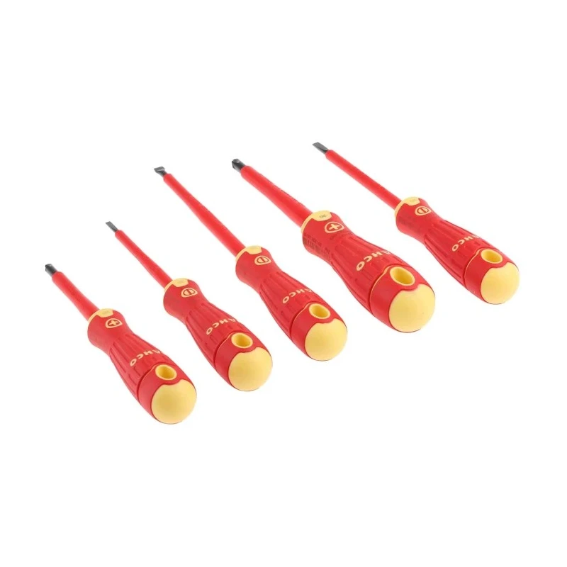 Bahco Phillips and Slotted Insulated Screwdriver Set 5-Piece, IEC 60900, VDE Approved, 1000 V, B220.005