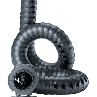 Igus Cable Trunking Black, 34.5mm Width, 1m Length, 50mm Minimum Bend Radius, Igumid NB TRC.30.050.0