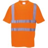 RS PRO Orange Unisex Hi Vis T-Shirt Short Sleeve Polyester Birds Eye Knit 150g M 124-8211
