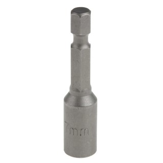 RS Pro Hex Socket Screwdriver Bit, 6.35 mm Drive Size, 7 mm Tip Size, 50 mm Overall Length, Magnetic 1-Piece 125-0402