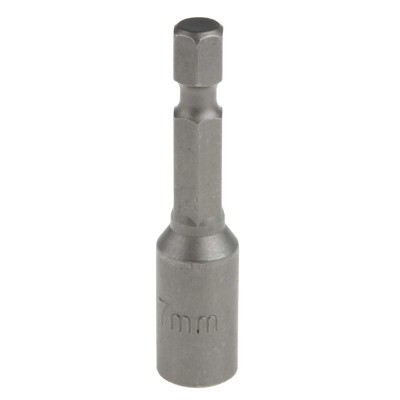 RS Pro Hex Socket Screwdriver Bit, 6.35 mm Drive Size, 7 mm Tip Size, 50 mm Overall Length, Magnetic 1-Piece 125-0402