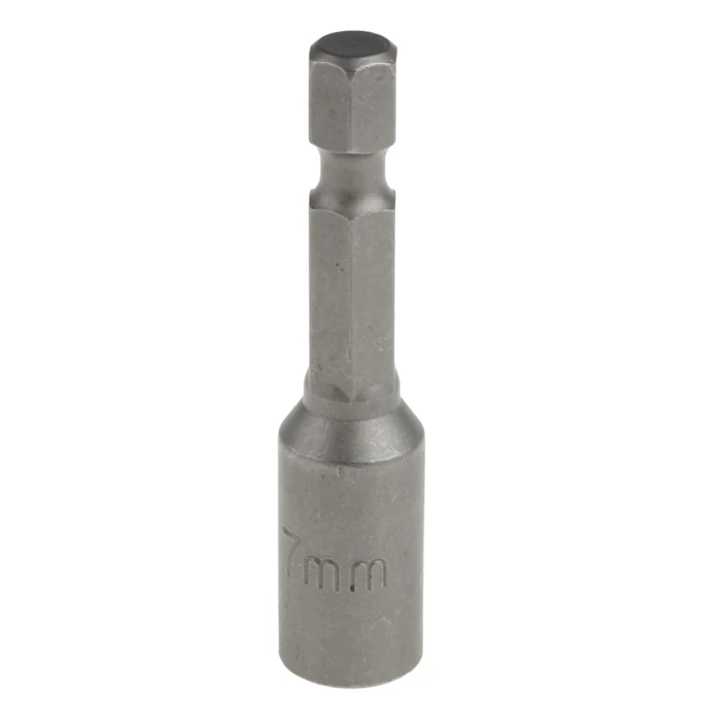 RS Pro Hex Socket Screwdriver Bit, 6.35 mm Drive Size, 7 mm Tip Size, 50 mm Overall Length, Magnetic 1-Piece 125-0402