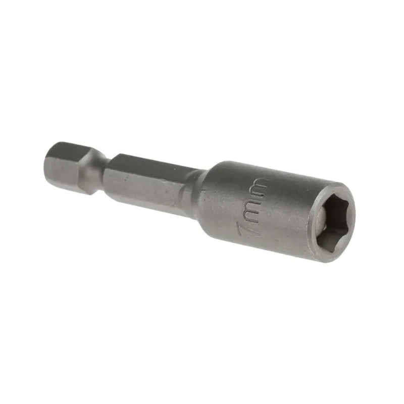 RS Pro Hex Socket Screwdriver Bit, 6.35 mm Drive Size, 7 mm Tip Size, 50 mm Overall Length, Magnetic 1-Piece 125-0402