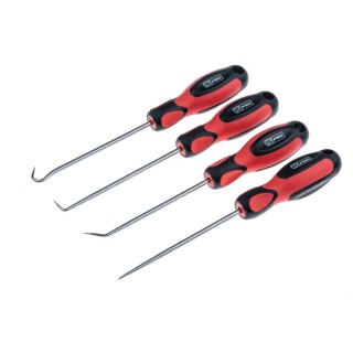 RS PRO 4 Piece Hook & Pick Set Ergonomic Screwdriver Style Handles Stainless Steel Blades 125-0935