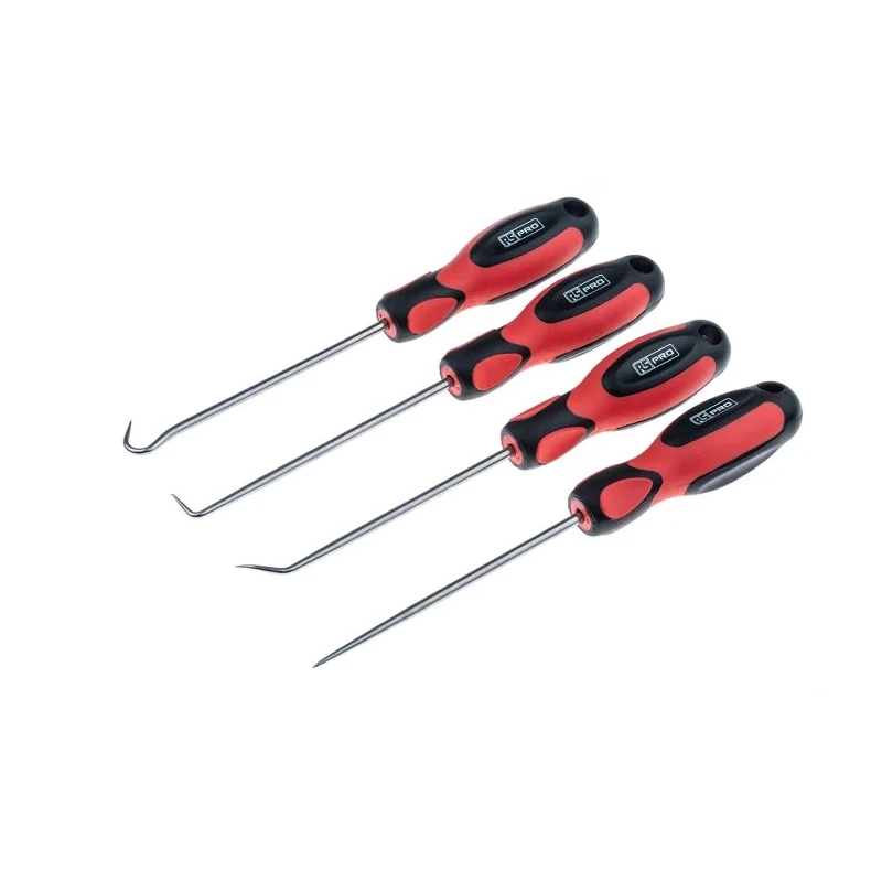 RS PRO 4 Piece Hook & Pick Set Ergonomic Screwdriver Style Handles Stainless Steel Blades 125-0935