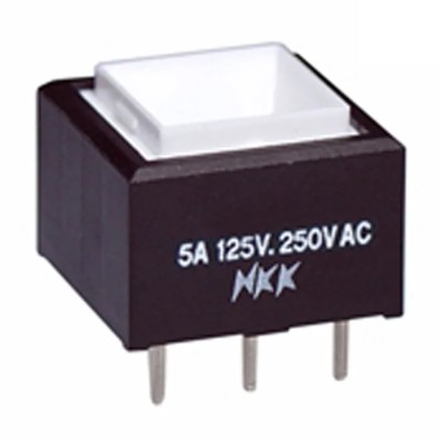 NKK Switches UB Series Push Button Switch, Latching, PCB Mount, SPDT, 30 V dc, 250 V ac, Cap Actuator Style UB16SKW03N