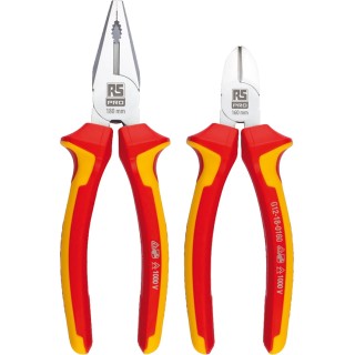 RS PRO 2-Piece Long Nose Plier Plier Set Insulated VDE Approved Combination Pliers, Cutters Turkey 125-3094