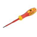 RS PRO Insulated Slotted Screwdriver 75 mm Blade VDE/1000V Approved Plastic Handle Molybdenum Chrome Vanadium Steel 125-3078