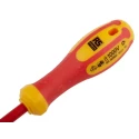RS PRO Insulated Slotted Screwdriver 75 mm Blade VDE/1000V Approved Plastic Handle Molybdenum Chrome Vanadium Steel 125-3078