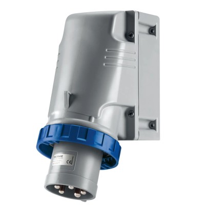Scame OPTIMA-TOP IP67 Blue Wall Mount 2P+PE Straight Industrial Power Connector 125A 230V IP67