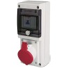Scame Wall Mount Industrial Power Connector 3P+N+PE Rated at 32A, 415V IP67 Red