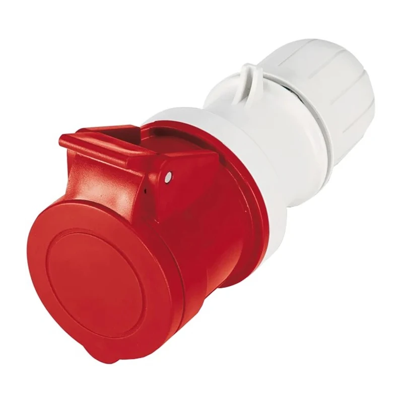 Scame Industrial Power Connector 63A, 415V, IP44 Rated, Red Thermoplastic Cable Mount Socket, 3P+N+PE Optima IP44