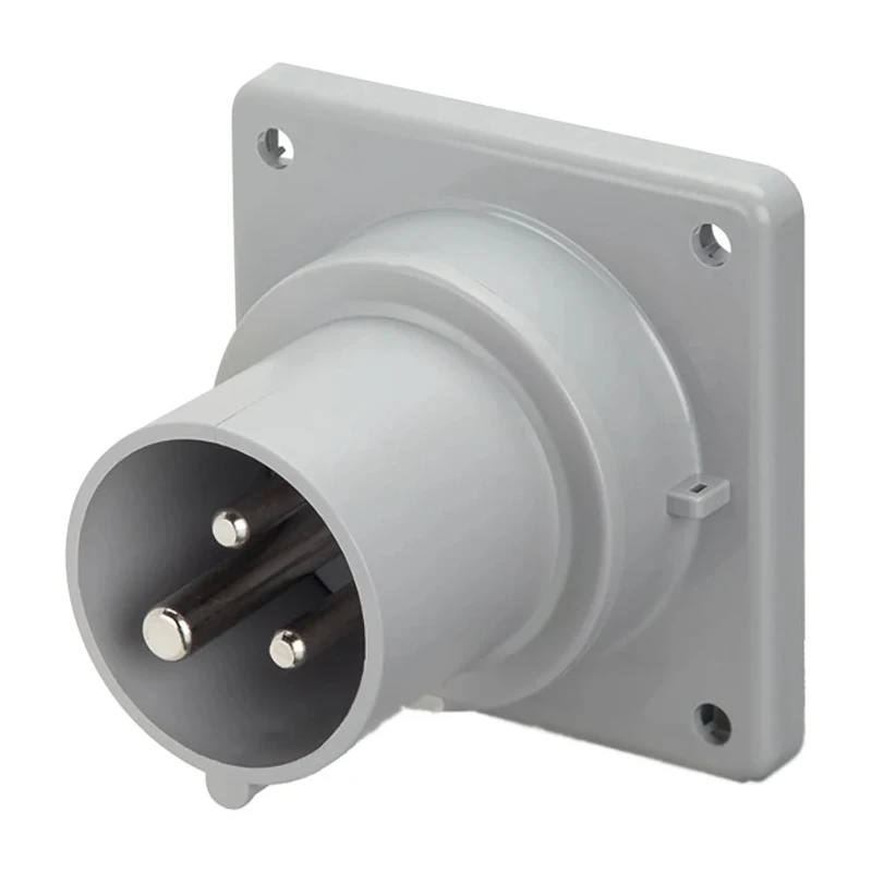 Scame Optima IP44 Blue Panel Mount 2P+PE Straight Industrial Power Connector 32A 230V IP44 