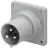 Scame Optima IP44 Blue Panel Mount 2P+PE Straight Industrial Power Connector 32A 230V IP44