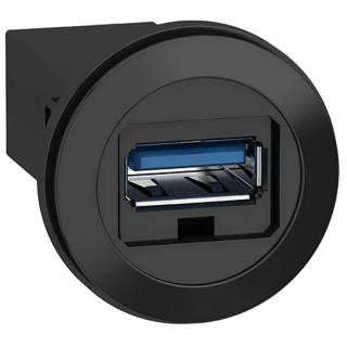 Schneider Electric USB Connector Straight Panel Female 1 Port USB Type A USB 3.0 IP20 XB5PUSB3