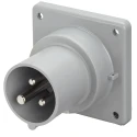Scame Optima IP44 Yellow Panel Mount 2P+PE Straight Industrial Power Connector 16A 110V IP44