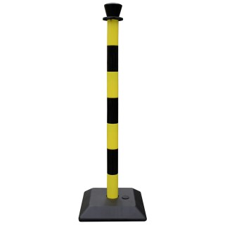 RS PRO Black Post Barrier with Black Tape Polyvinyl Chloride, 1m Height, 50mm Diameter 125-2194