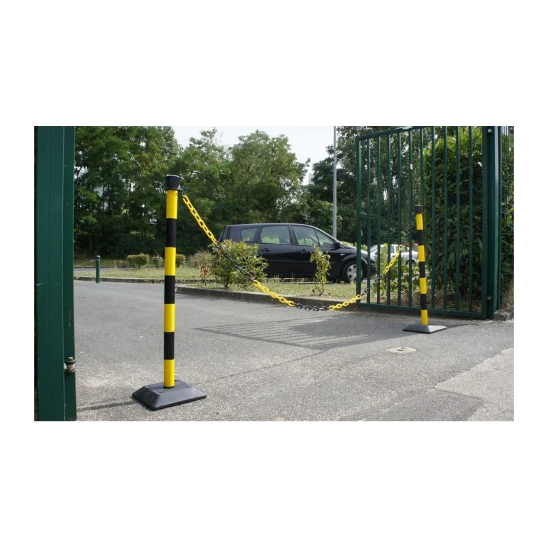 RS PRO Black Post Barrier with Black Tape Polyvinyl Chloride, 1m Height, 50mm Diameter 125-2194