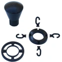 RS PRO Black Post Barrier with Black Tape Polyvinyl Chloride, 1m Height, 50mm Diameter 125-2194