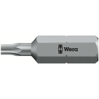 Wera Screwdriver Bit Hex Drive, 6.35 mm Tip, T8 Size, 25 mm Overall Length 05066498001