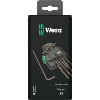 Wera 9-Piece Torx Key Set L Shape Long Arm Black Laser Finish 05073598001