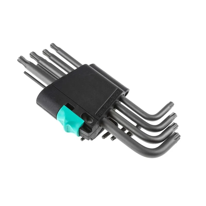Wera 9-Piece Torx Key Set L Shape Long Arm Black Laser Finish 05073598001