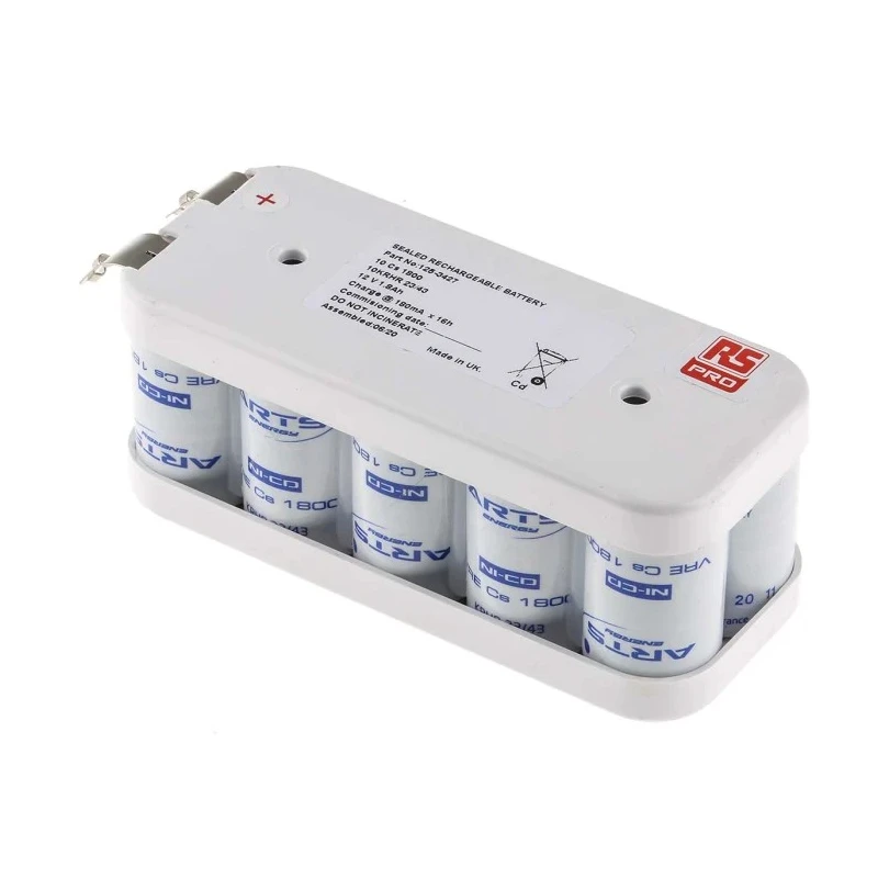 RS PRO 12 V NiCd Rechargeable Battery Pack 10 Cells 1.8 Ah 125-3427