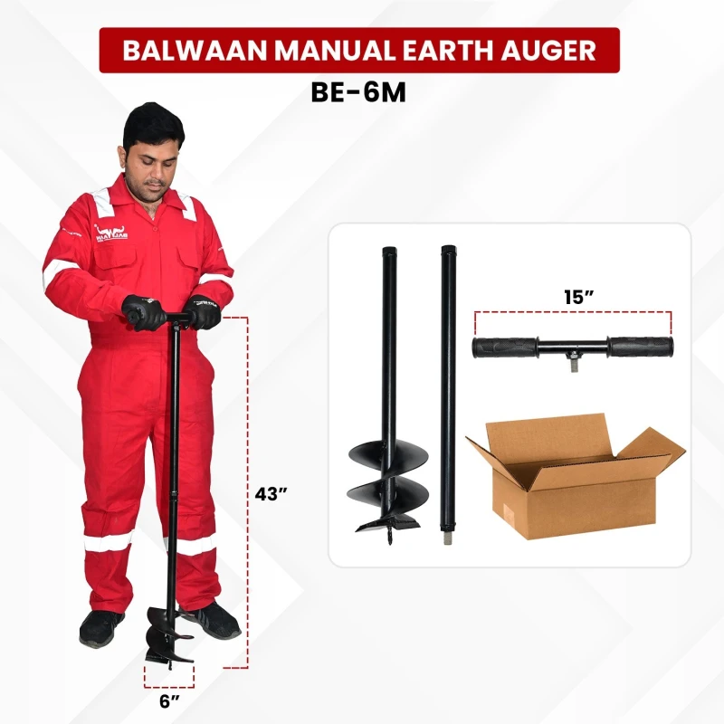 Buy Balwaan BE-6M Manual Earth Auger 6 Inch at Best Prices