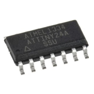 Microchip 8-Bit AVR ATtiny24A Microcontroller 20 MHz 2kB FLASH 14-Pin SOIC ATTINY24A-SSU