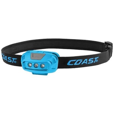 Coast Blue Dual Colour LED Head Torch 37 lm Flood Beam 22 m Range AAA Battery Powered FL14 Blue