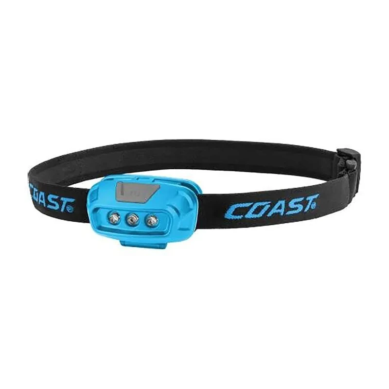 Coast Blue Dual Colour LED Head Torch 37 lm Flood Beam 22 m Range AAA Battery Powered FL14 Blue