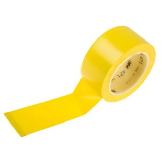 3M Yellow Vinyl Lane Marking Tape 25 mm Width 33 m Length 0.14 mm Thickness Rubber Adhesive 471