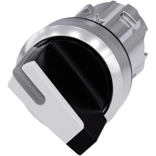 Siemens 2 Position Selector Switch Head 22 mm Cutout, White Handle, Momentary Operation, IP69K IP66 IP67 3SU1052-2BC60-0AA0