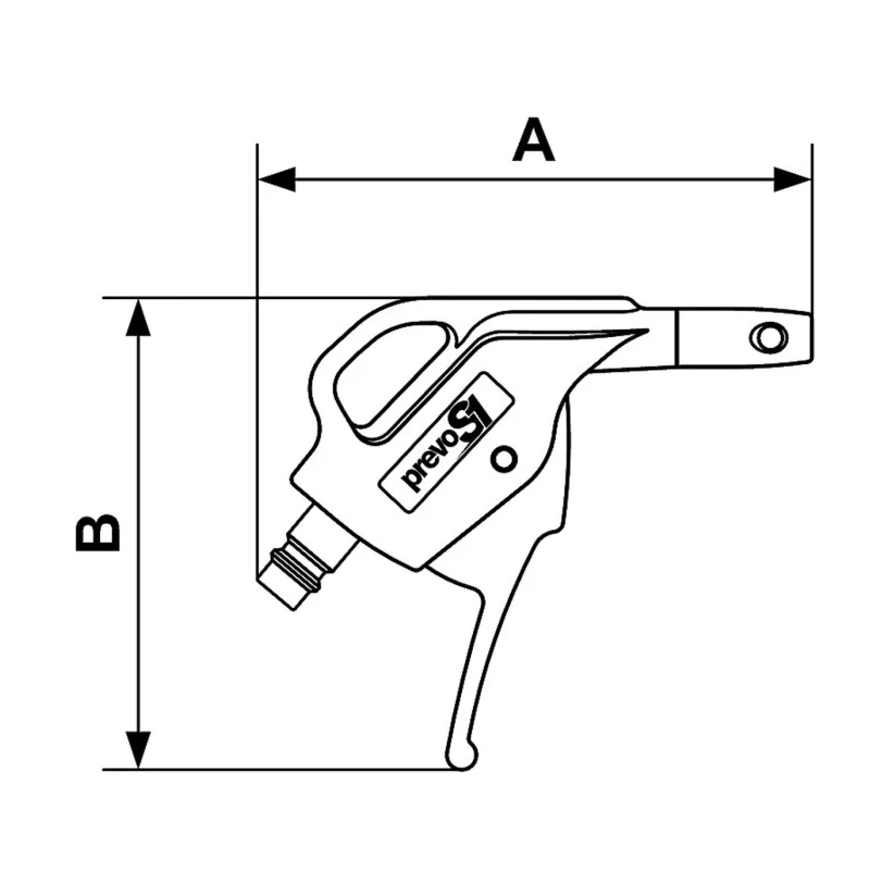 PREVOST 6 bar Blow Gun with European 7.4 Air Inlet BSP Composite Polyamide Nozzle EBG 07OSH