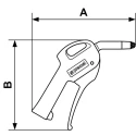 PREVOST 6 bar Blow Gun with 1/4 in G Air Inlet BSP, Polyamide Nozzle, Composite Short Lever Trigger 27102 SILP