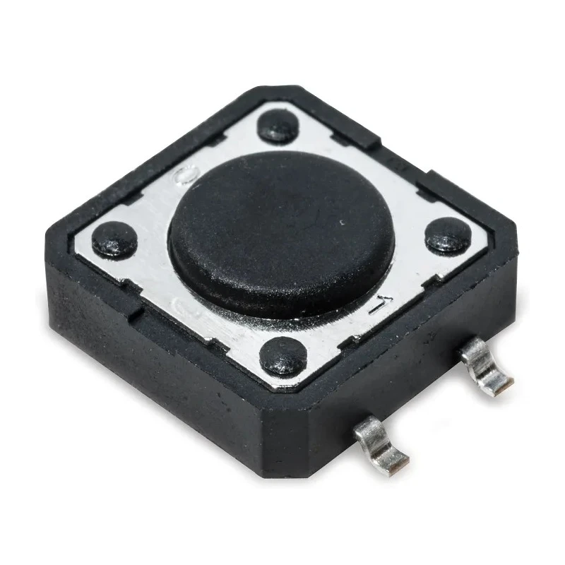 C & K IP40 Black Tactile Switch Button SPST Momentary 50mA 12V dc Through Hole 