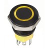Apem AV Series Illuminated Momentary Push Button Switch, Panel Mount, 19.2 mm Cutout, DPST, Yellow LED AV950220000870K