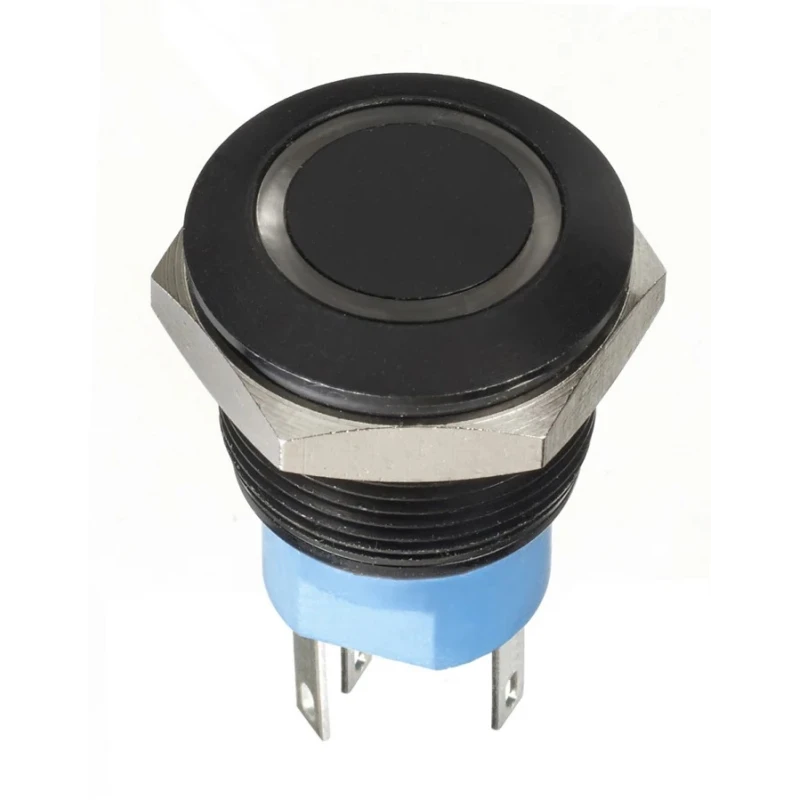 Apem AV Series Illuminated Momentary Push Button Switch, Panel Mount, 19.2 mm Cutout, DPST, Yellow LED AV950220000870K