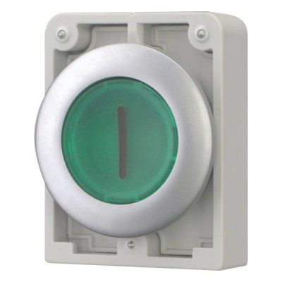 Eaton RMQ Titan M30 Series Green Metal Momentary Push Button Switch 30 mm Cutout IP67 182957 M30C-FDL-G-X1