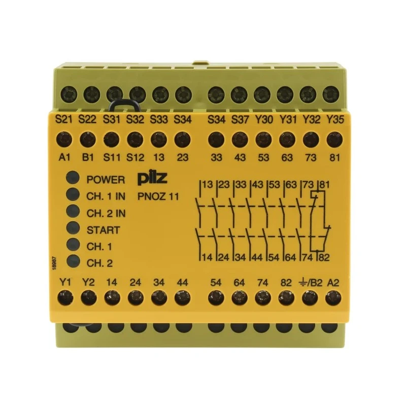Pilz 24V AC/DC Safety Relay with 7 Safety Contacts, 1 Auxiliary Contact, Fixed Mount, IP54 Protection 774080
