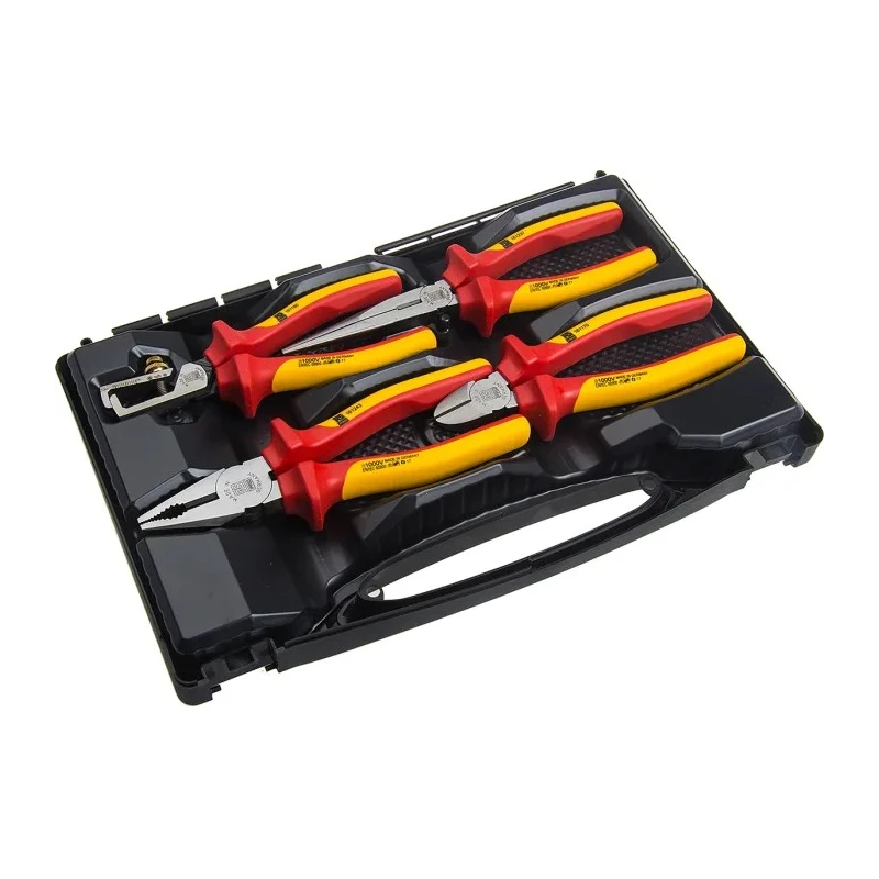 RS PRO High-Quality VDE Insulated 4-Piece Plier Set with Ergonomic Handles, 311 mm Case Length 136-6997