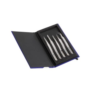 ideal-tek Titanium 5 Piece High Precision Tweezer Set 180mm Corrosion Resistant Non-Magnetic K5HP.TA