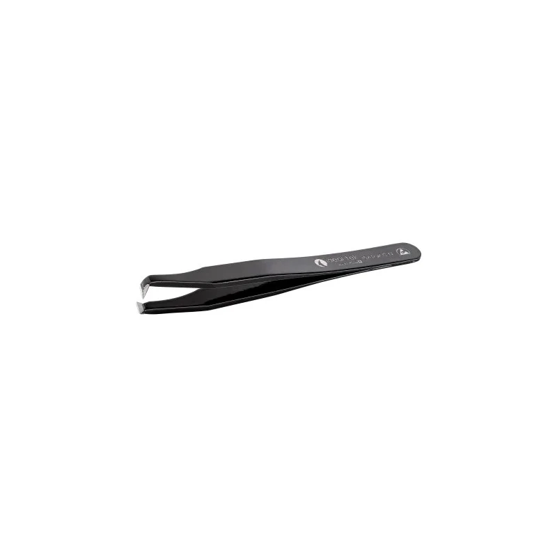 ideal-tek 115mm Carbon Steel Flat Round ESD Safe Tweezer 15ARW.C.NE.0