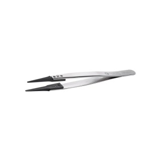 ideal-tek 130mm Carbon Fibre, Stainless Steel, Polyamide 66 Straight Fine ESD Safe Tweezer 242CFR.SA.1