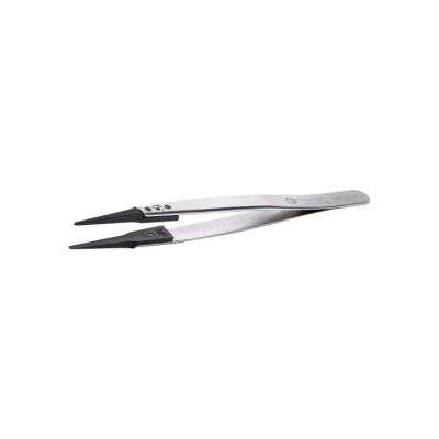 ideal-tek 130mm Carbon Fibre, Stainless Steel, Polyamide 66 Straight Fine ESD Safe Tweezer 242CFR.SA.1