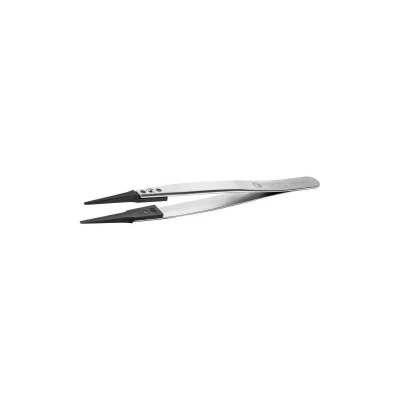 ideal-tek 130mm Carbon Fibre, Stainless Steel, Polyamide 66 Straight Fine ESD Safe Tweezer 242CFR.SA.1
