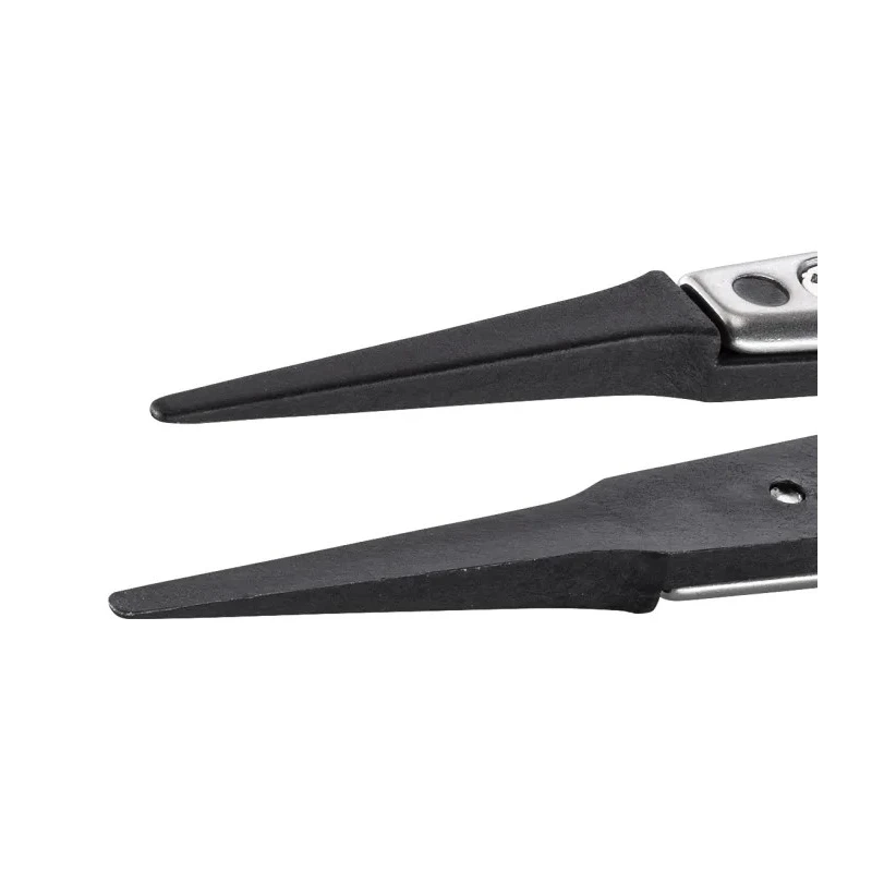 ideal-tek 130mm Carbon Fibre, Stainless Steel, Polyamide 66 Straight Fine ESD Safe Tweezer 242CFR.SA.1